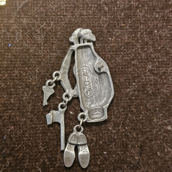 Vtg Brooch Pin Jewelry Lot Sterling Pewter Golf Theme - Picture 8 of 12